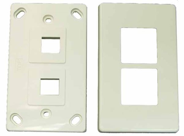 CDL Dynamix Dual Port RJ45 Keystone Face Plate - 2x piece