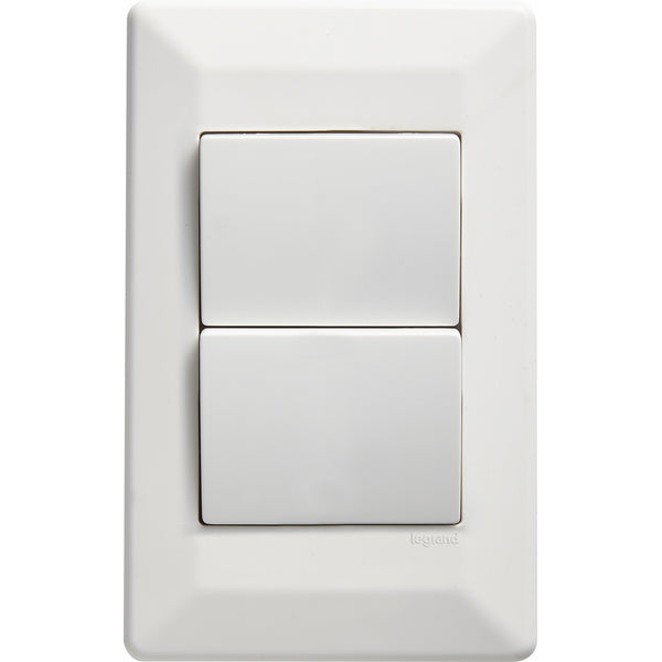 Legrand Como 10A 2 Gang Vertical Switch Type C White