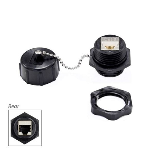 CDY Dynamix IP67 Rated Cat6 ShieldedJoiner with Dust Cap.