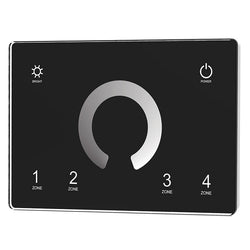 Task DMX Wall Dim Controller 4Zone 230VAC IP20 Black Face
