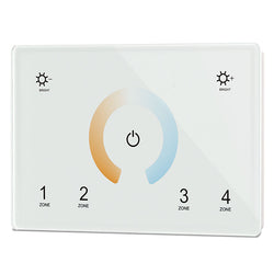 Task DMX Wall Dual White Controller 4Zone 230VAC IP20 White Face
