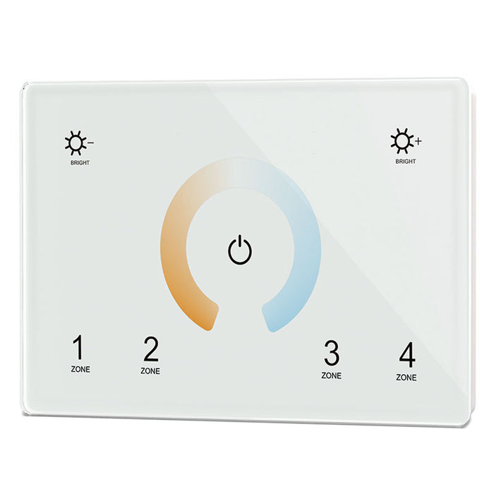 Task DMX Wall Dual White Controller 4Zone 230VAC IP20 White Face