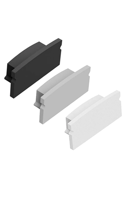 Task LED Chan 110 Black End Cap No Cable Holes