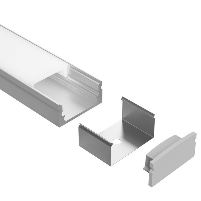Task Profile 110 End Caps Without Cable Holes Silver