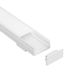 Task LED Channel110 White End Cap With Cable Holes