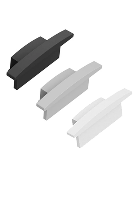 Task LED Chan 120 Black End Cap With Cable Hole