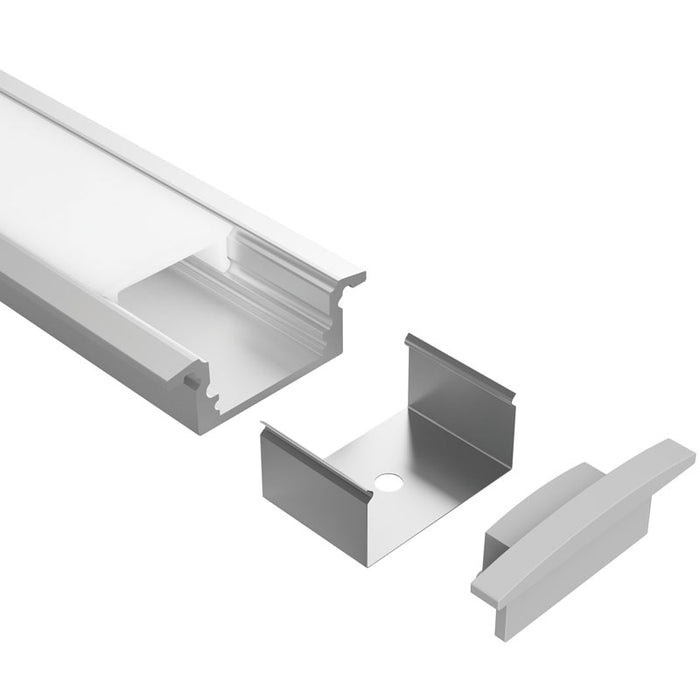 Task Profile 120 End Caps With Cable Holes Silver