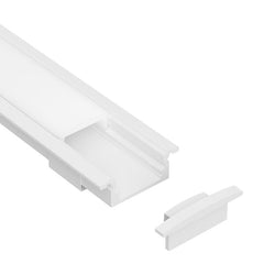 Task LED Channel120 White End Cap With Cable Holes
