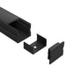 Task LED Chan130 Black End Cap With Cable Holes