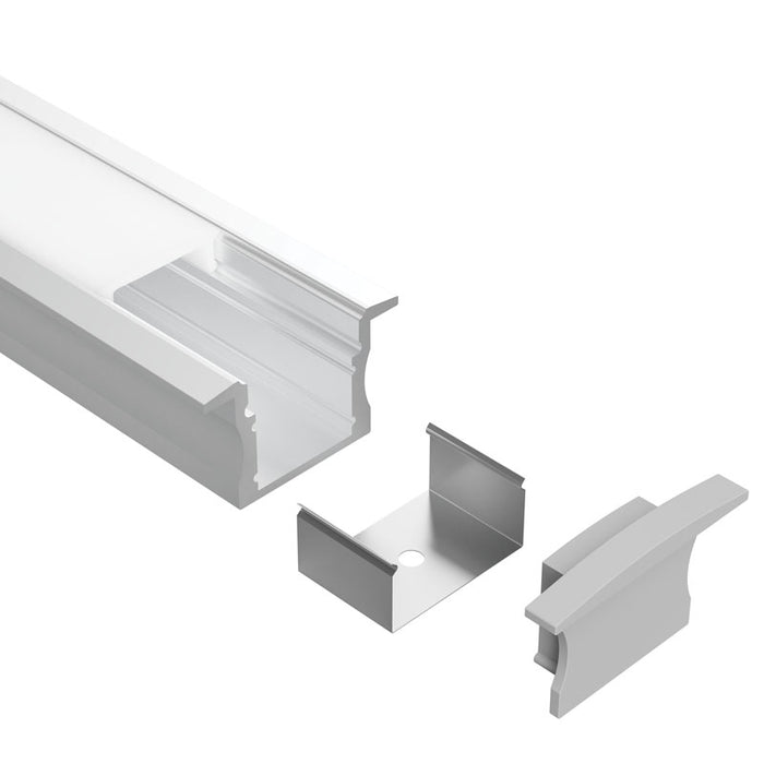 Task LED Chan 140 Black End Cap No Cable Holes