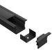 Task LED Chan 140 Black End Cap With Cable Hole
