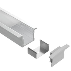 Task Profile 140 End Caps With Cable Holes Silver