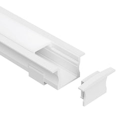 Task LED Channel140 White End Cap With Cable Holes