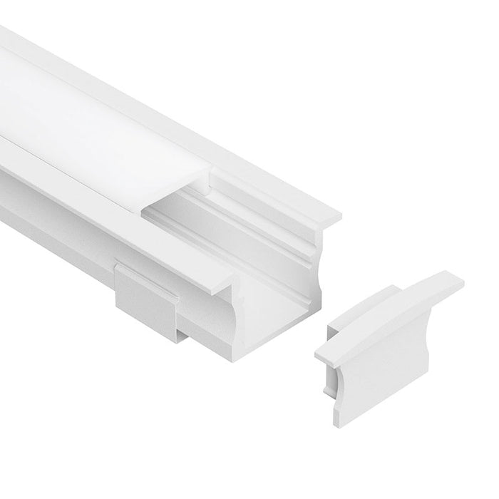 Task LED Channel140 White End Cap With Cable Holes