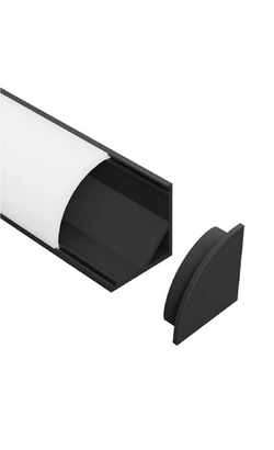 Task LED Chan150 Black End Cap No Cable Holes