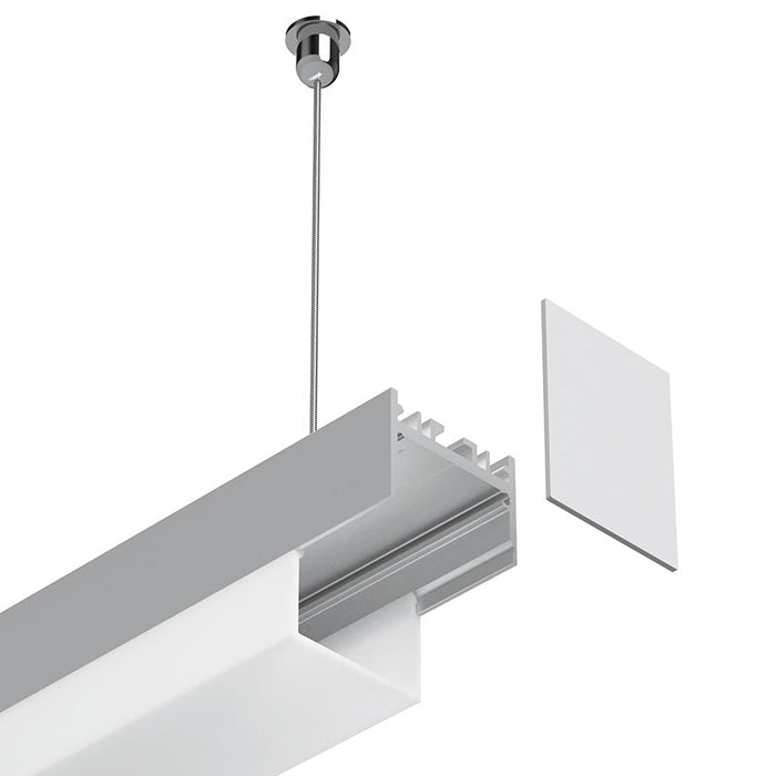 Task LED Channel150 Drop Down End Cap White Screwless