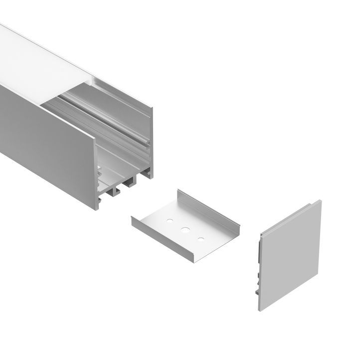Task LED Channel150 White End Cap With Cable Holes