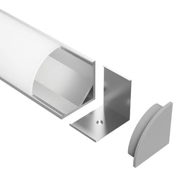 Task Profile 200 End Caps With Cable Holes Silver