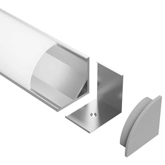 Task Profile 200 End Caps With Cable Holes Silver