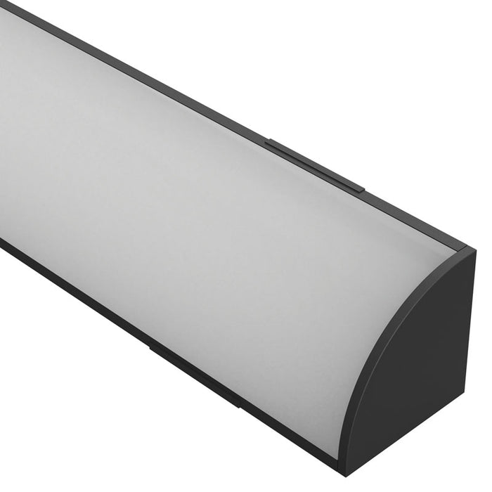 Task LED Channel200 Black Profile & Frosted Diffuser Per Meter