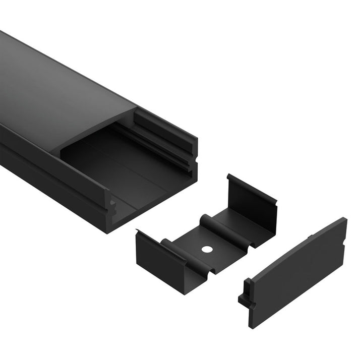 Task LED Chan240 Black End Cap With Cable Holes