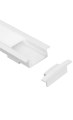 Task LED Channel250 White End Cap With Cable Holes