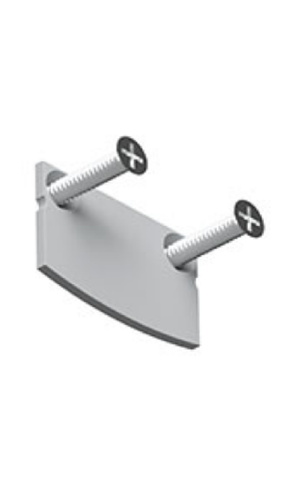Task Profile 350 End Caps With Cable Holes Silver