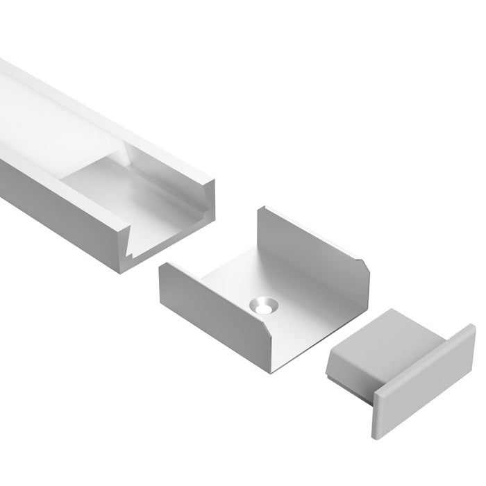 Task Profile 450 End Caps Without Cable Holes Silver