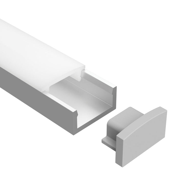 Task Profile 650 End Caps Without Cable Holes Silver
