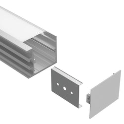Task LED Channel680 Silver End Cap Screwless