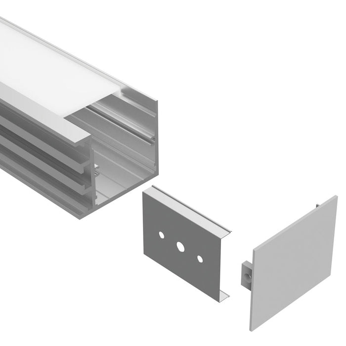 Task LED Channel680 Silver End Cap Screwless