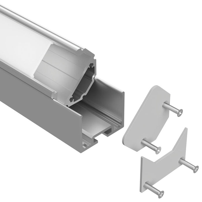 Task Profile 750 End Caps With Cable Holes Silver