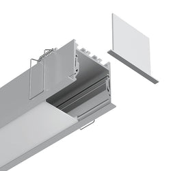 Task LED Channel890 End Cap Silver With Cable Holes