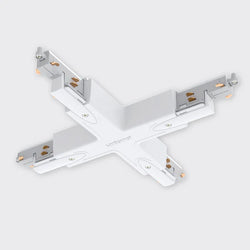 Bright Light 3-Circuit Dali Track X-Angle Connector White