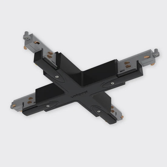 Bright Light 3-Circuit Track X-Angle Connector Black