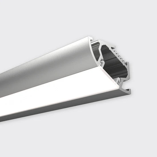 Bright Light Baseline 08 Profile Rolled Opal Diffuser 4M Anodised