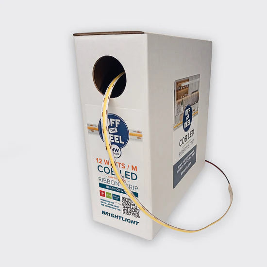 Bright Light 12W 24V Cob Led Ribbon - Retail Box 30 Metre 4000K Indoor Use Only