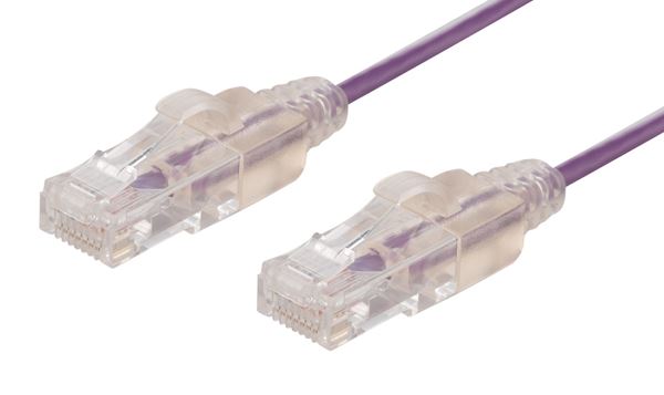 CDL Dynamix Cat6A 10G Purple Slimline Component Level UTP Patch Lead 1.25m