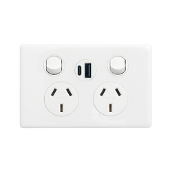 Legrand Excel Life Double Powerpoint with Type A+C 15W USB Charger Mechanism - White