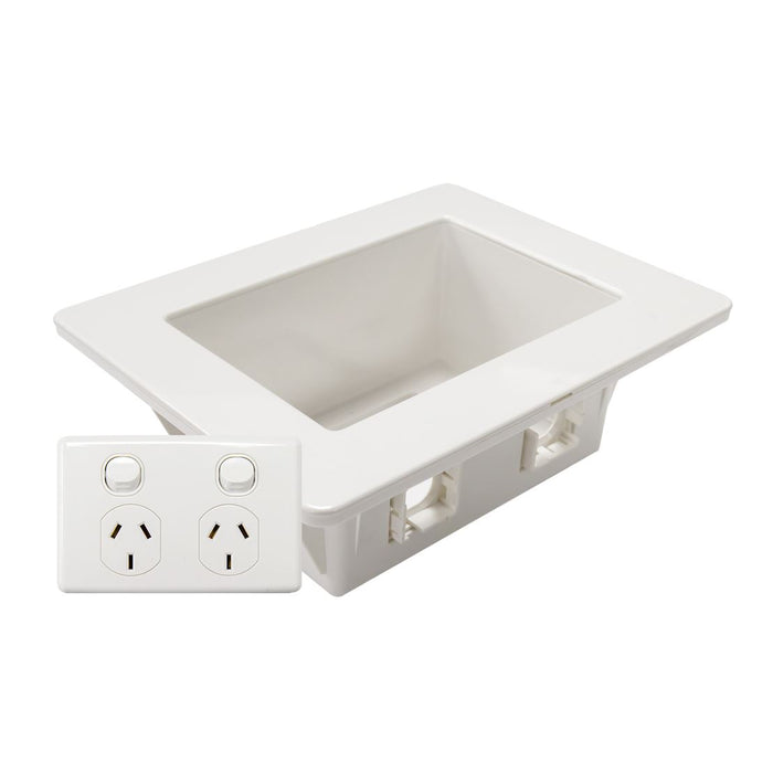 CDY AMDEX Recessed Wall Box with 2 Port GPO