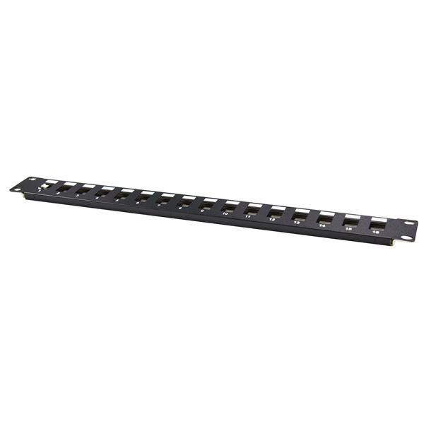 CDY Dynamix 19' 16 Port Unloaded Patch Panel Keystone Inserts, 1RU