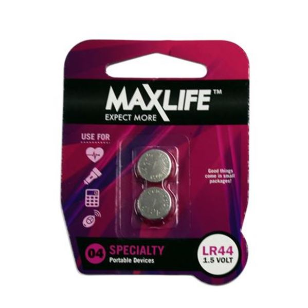 CDY MAXLIFE LR44 ALKALINE BUTTON CELL 2 PACK