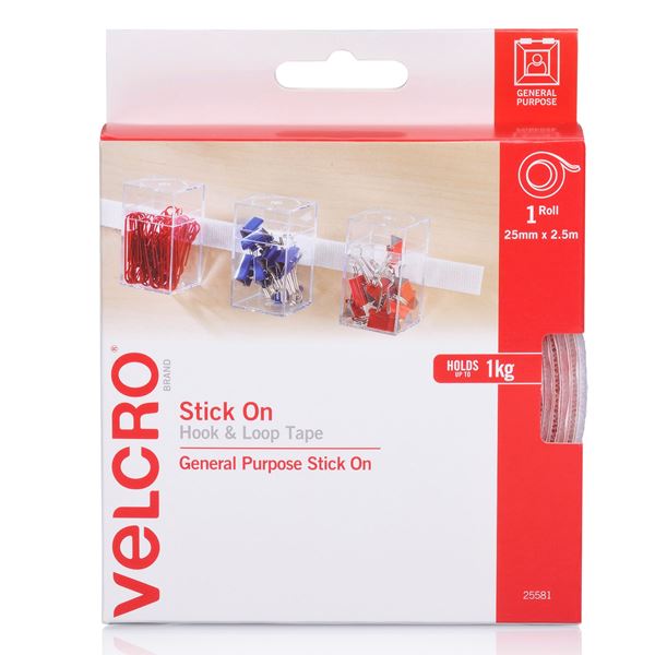 CDL Velcro 25mm x 2.5m Stick on