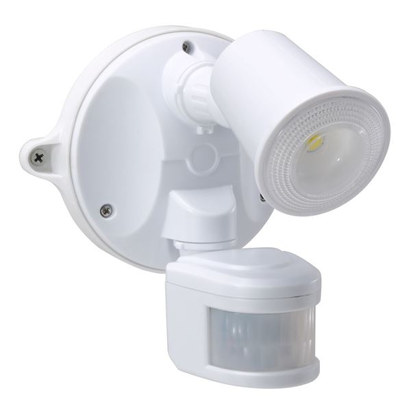 CDL Housewatch 10W Single LED Spotlight With Motion Sensor IP54 PIR 140deg White