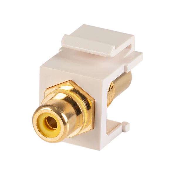 CDY DYNAMIX Yellow RCA to RCA Keystone Adapter. Gold Plated