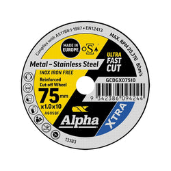 Trucut Sheffield 75 x 1.0mm Cutting Disc Stainless Gold Series II