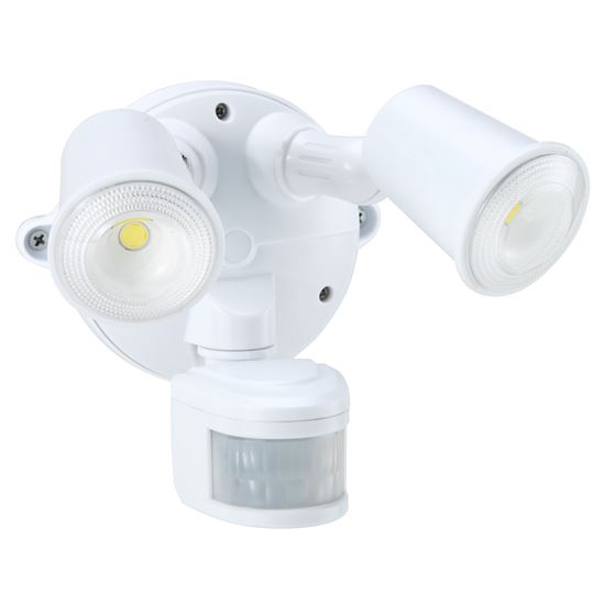 CDL Housewatch 10W Twin LED Spotlight With Motion Sensor IP54 PIR 140deg Black