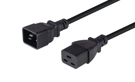 CDL Dynamix Extension Cord 3m 16A 1.5mm C20 Plug to C19 Socket Black