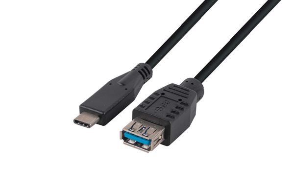 CDL Dynamix 0.2M USB3.1 Type-C Male To Type-A Female Cable Black Colour