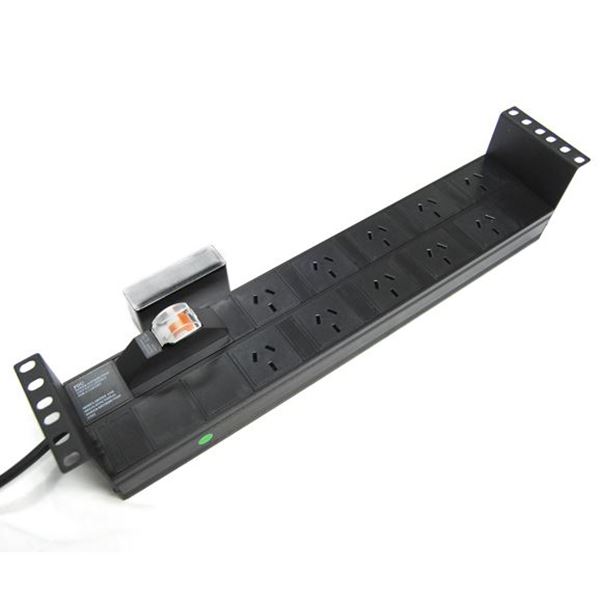 CDL Dynamix Patch Panel 2RU 10 Outlet Horizontal Power Rail With MCB
